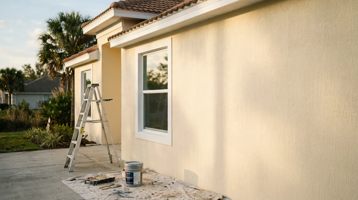 Professional painter applying interior paint to residential wall